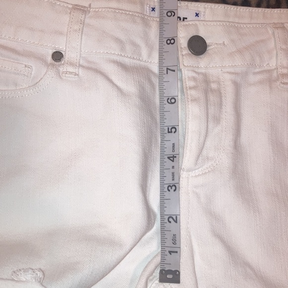 2 for $40 PAIGE Shorts Women’s Size 28 Paige Cuffed Hem Shorts White Jean Shorts - Picture 13 of 14